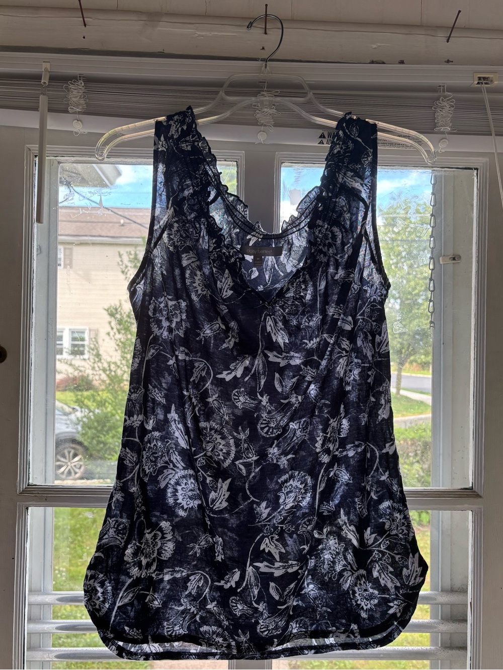Navy Floral Sleeveless Top